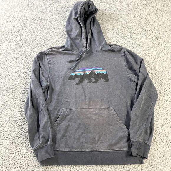 Patagonia Tops - Patagonia Sweatshirt Womens Small‎ Gray Pullover Hoodie Fitz Roy Bear Uprisal